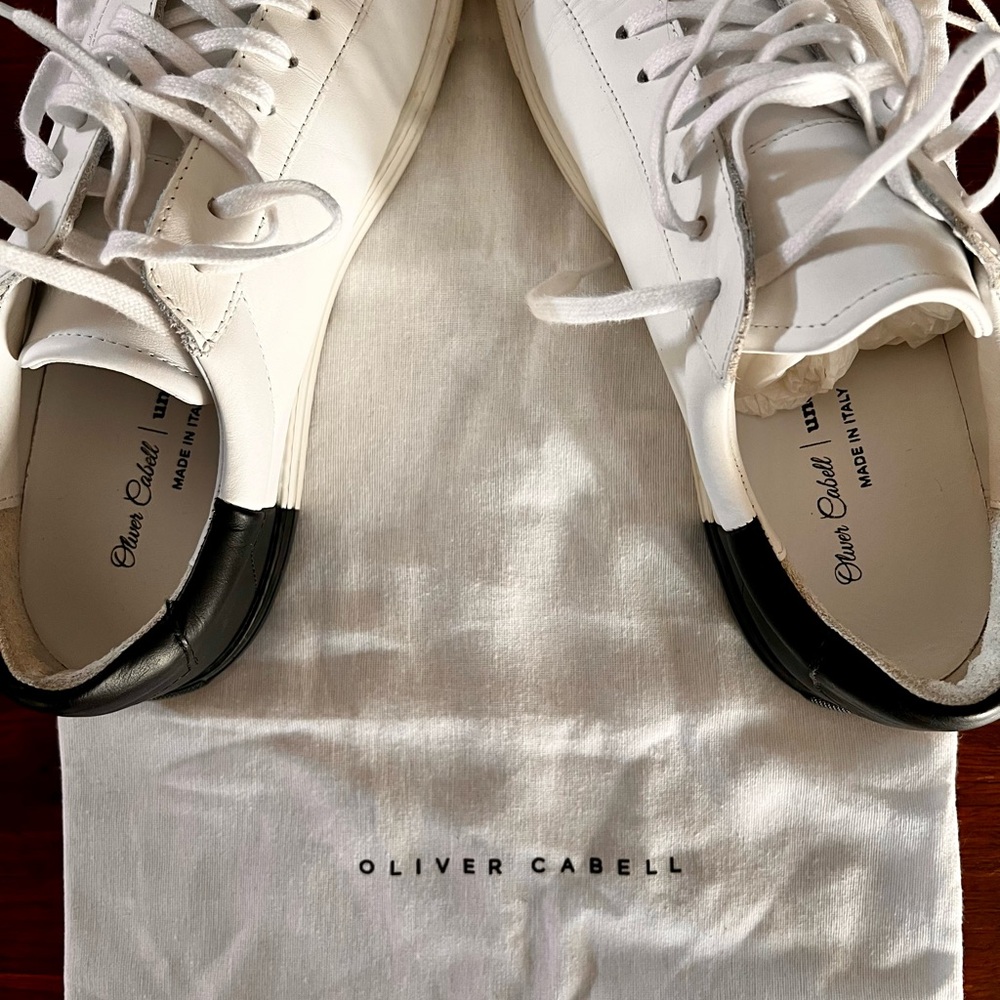 Oliver Cabell White Sneakers with Black Heels U.S. size 11